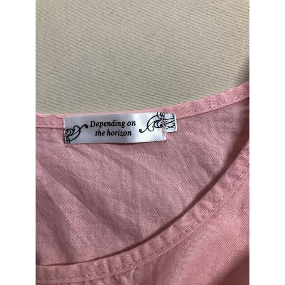 Depending Dress XL 1/2 Sleeve Boho Vacation Clueless Preppy Rd-Neck Pullover - Picture 10 of 10